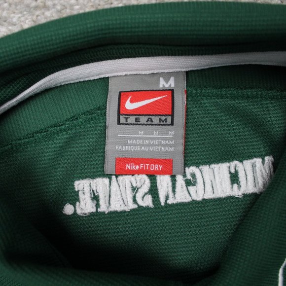 Nike Michigan State Polo Shirt Mens Medium Green Spartans FitDry Short Sleeve - Picture 8 of 12